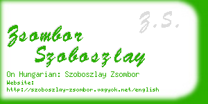 zsombor szoboszlay business card